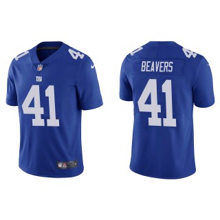 Men's Giants Darrian Beavers Blue 2022 NFL Draft Vapor Limited Jersey