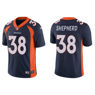 Men's Denver Broncos Darrius Shepherd Navy Vapor Limited Jersey