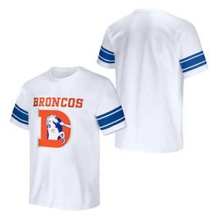 Men's Denver Broncos NFL x Darius Rucker Collection by Fanatics White Football Striped T-Shirt