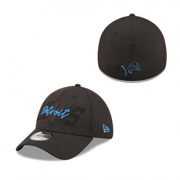 Detroit Lions Black 2022 NFL Draft 39THIRTY Flex Hat