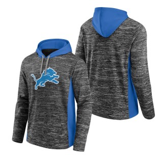 Men's Detroit Lions Fanatics Branded Heathered Charcoal Blue Instant Replay Pullover Hoodie