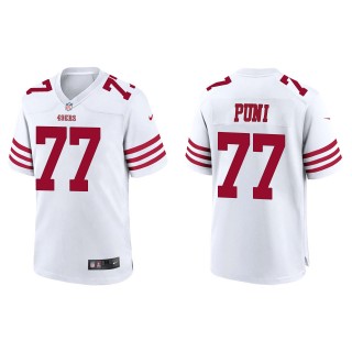 49ers Dominick Puni White Game Jersey