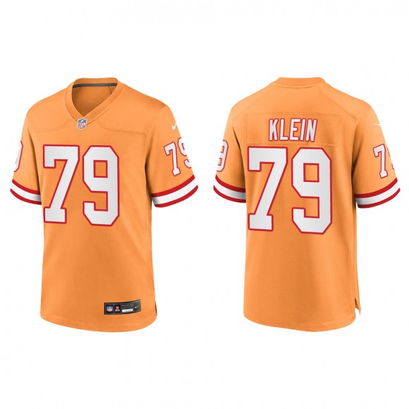 Buccaneers Elijah Klein Orange Throwback Game Jersey