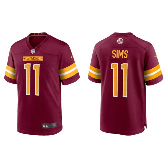 Cam Sims Commanders Burgundy Game  Jersey