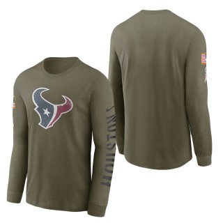 Men's Houston Texans Olive 2022 Salute To Service Long Sleeve T-Shirt
