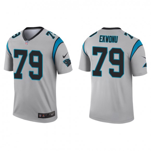 Men's Panthers Ikem Ekwonu Silver 2022 NFL Draft Inverted Legend Jersey