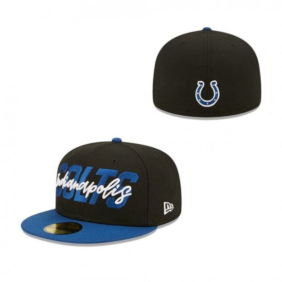 Indianapolis Colts Black Royal 2022 NFL Draft On Stage 59FIFTY Fitted Hat