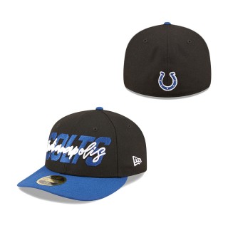 Indianapolis Colts Black Royal 2022 NFL Draft Low Profile 59FIFTY Fitted Hat