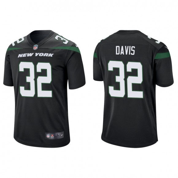 Jets Isaiah Davis Black Game Jersey