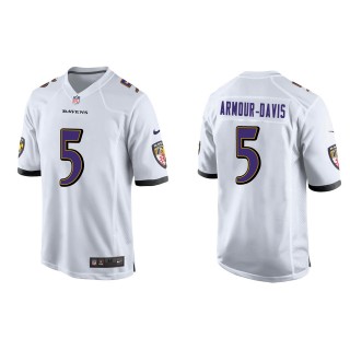 Men's Ravens Jalyn Armour-Davis White Game Jersey