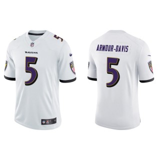 Men's Ravens Jalyn Armour-Davis White Vapor Limited Jersey