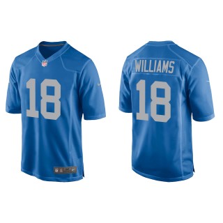 Men's Lions Jameson Williams Blue 2022 NFL Draft Throwback Game Jersey