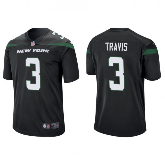 Jets Jordan Travis Black Game Jersey