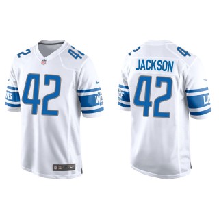 Men's Detroit Lions Justin Jackson White Game Jersey