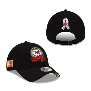 Men's Kansas City Chiefs Black 2022 Salute To Service 9TWENTY Adjustable Hat