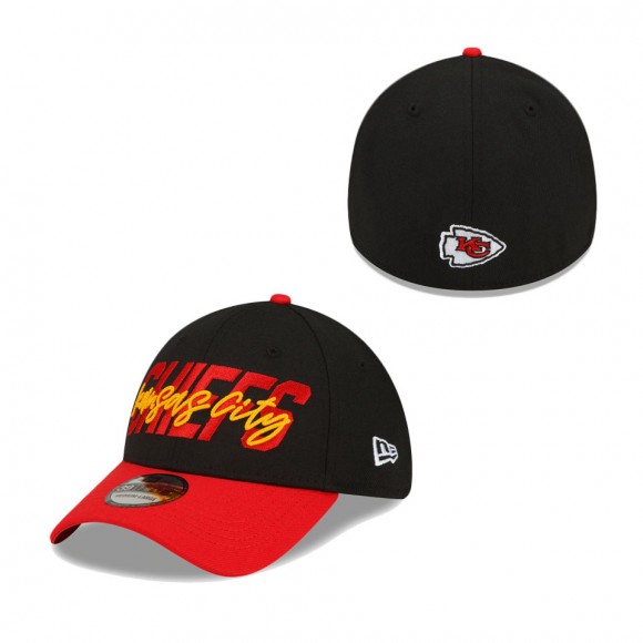 Kansas City Chiefs Black Red 2022 NFL Draft 39THIRTY Flex Hat