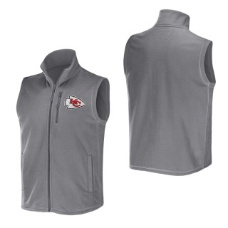 Men's Kansas City Chiefs NFL x Darius Rucker Collection by Fanatics Gray Polar Fleece Full-Zip Vest