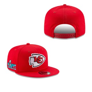 Men's Kansas City Chiefs Red Super Bowl LVII Side Patch 9FIFTY Snapback Adjustable Hat