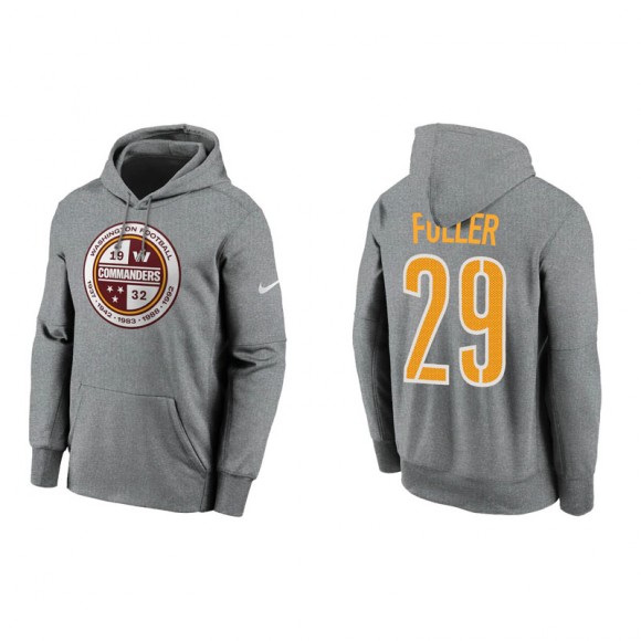 Kendall Fuller Commanders Therma Pullover Men's Charcoal Hoodie