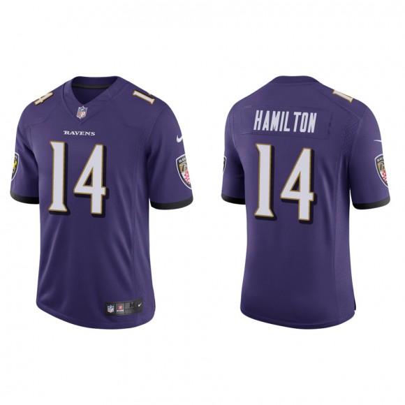 Men's Ravens Kyle Hamilton Purple 2022 NFL Draft Vapor Limited Jersey