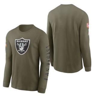 Men's Las Vegas Raiders Olive 2022 Salute To Service Long Sleeve T-Shirt