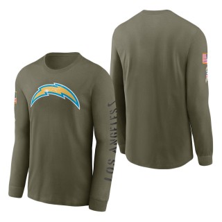 Men's Los Angeles Chargers Olive 2022 Salute To Service Long Sleeve T-Shirt