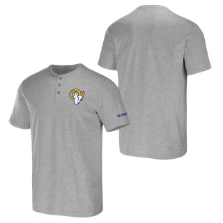 Men's Los Angeles Rams NFL x Darius Rucker Collection by Fanatics Heather Gray Henley T-Shirt