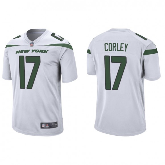 Jets Malachi Corley White Game Jersey