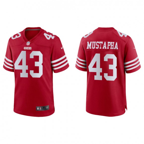 49ers Malik Mustapha Scarlet Game Jersey