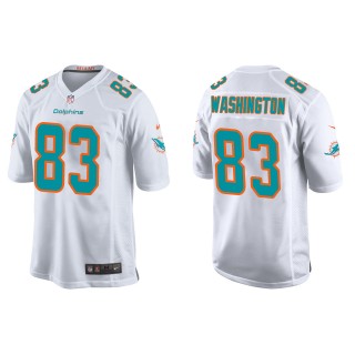 Dolphins Malik Washington White Game Jersey