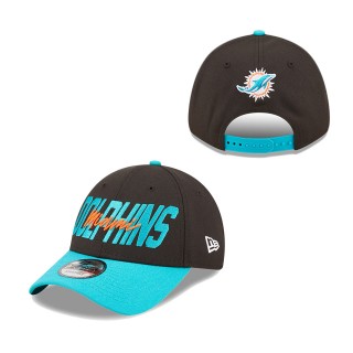 Miami Dolphins Black Aqua 2022 NFL Draft 9FORTY Adjustable Hat