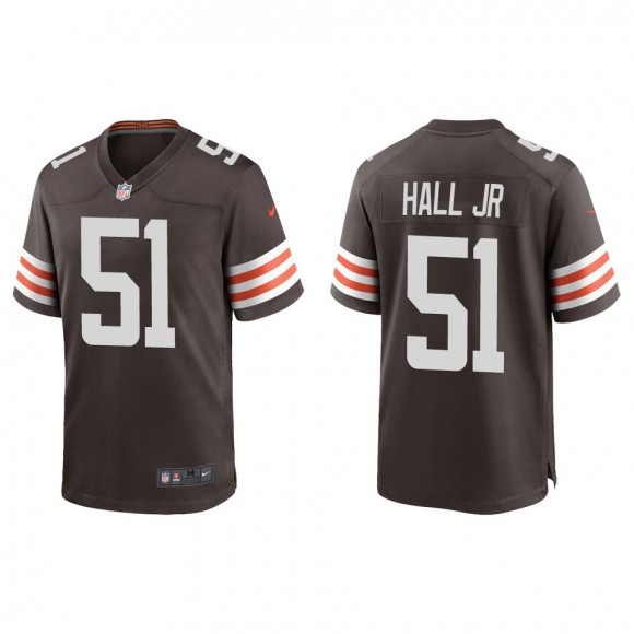 Browns Michael Hall Jr. Brown Game Jersey