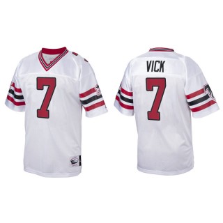 Men's Atlanta Falcons Michael Vick White 1989 Authentic Throwback Jersey