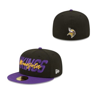 Minnesota Vikings Black Purple 2022 NFL Draft On Stage 59FIFTY Fitted Hat