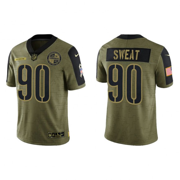 Montez Sweat Commanders Salute to Service Limited Men's Olive Jersey