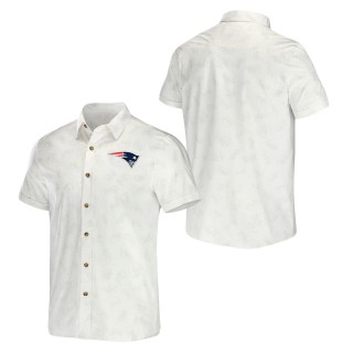 Men's New England Patriots NFL x Darius Rucker Collection by Fanatics White Woven Button-Up T-Shirt