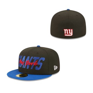 New York Giants Black Royal 2022 NFL Draft On Stage 59FIFTY Fitted Hat
