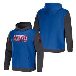 Men's New York Giants NFL x Darius Rucker Collection by Fanatics Royal Charcoal Colorblock Pullover Hoodie
