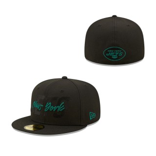 New York Jets Black 2022 NFL Draft 59FIFTY Fitted Hat