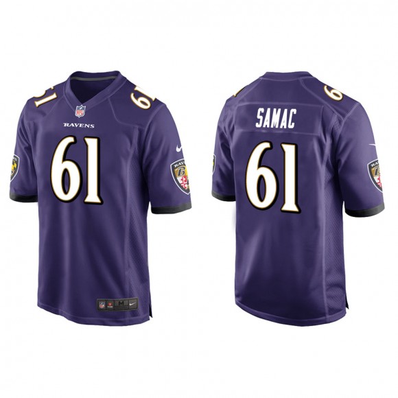 Ravens Nick Samac Purple Game Jersey