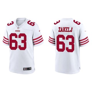 Men's 49ers Nick Zakelj White 2022 NFL Draft Game Jersey
