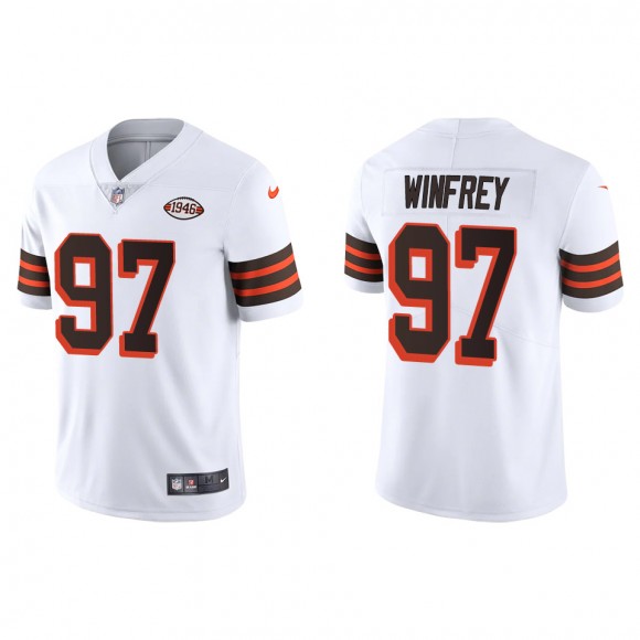 Men's Browns Perrion Winfrey White 1946 Collection Limited Jersey
