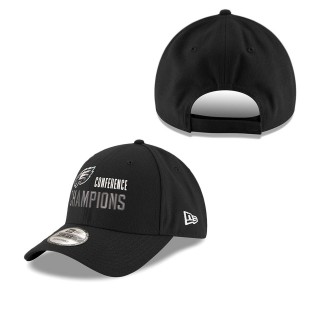 Men's Philadelphia Eagles Black 2022 NFC Champions Replica 9FORTY Adjustable Hat