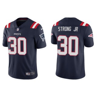 Men's Patriots Pierre Strong Jr. Navy 2022 NFL Draft Vapor Limited Jersey