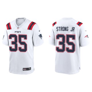 Men's New England Patriots Pierre Strong Jr. White Game Jersey