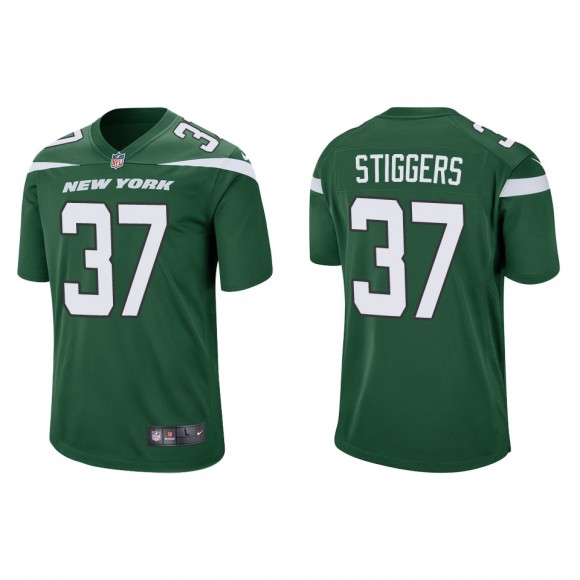 Jets Qwan'tez Stiggers Green Game Jersey