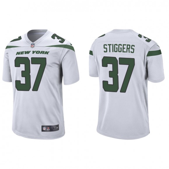 Jets Qwan'tez Stiggers White Game Jersey