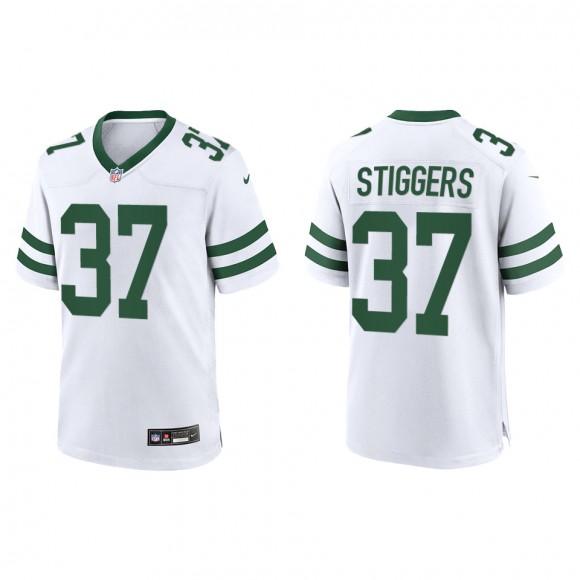 Jets Qwan'tez Stiggers White Legacy Game Jersey