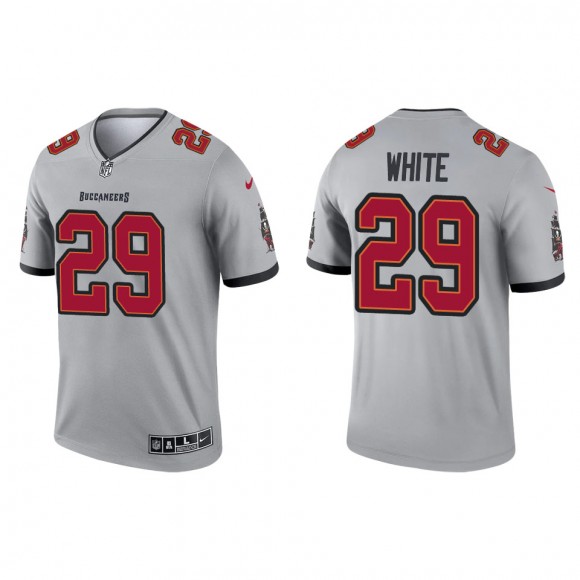 Men's Buccaneers Rachaad White Gray 2022 NFL Draft Inverted Legend Jersey