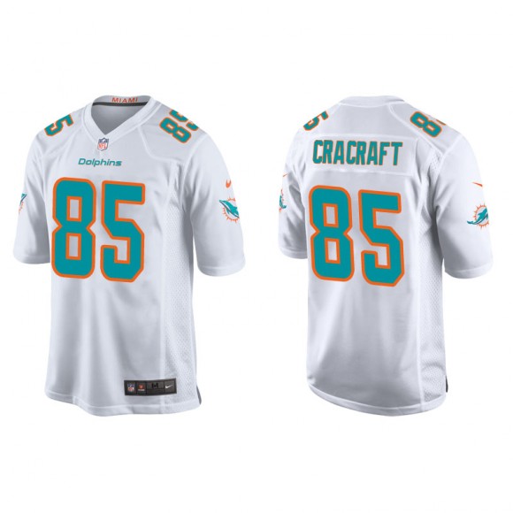 Men's Dolphins River Cracraft White Game Jersey